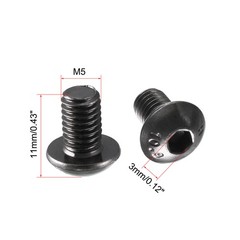 100pcs M5x8mm 10.9 Alloy Steel Button Head Hex Socket Cap Screw Bolt Black