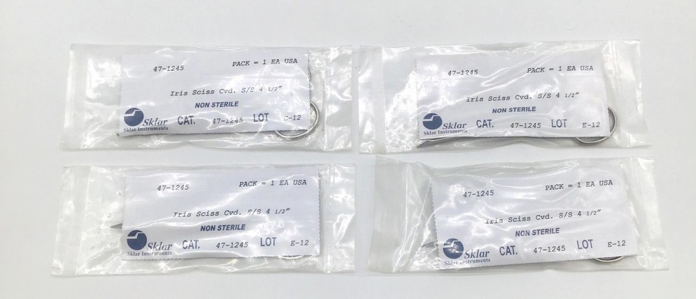 Sklar 47-1245 Curved Scissors 4-1/2″ – LOT of 4 – NEW