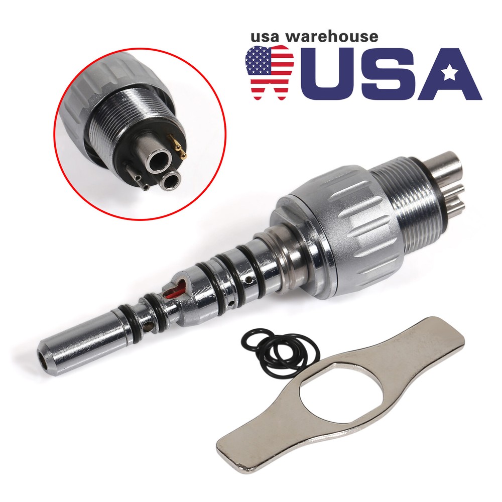 USA Dental 6 Hole LED Quick Coupler Coupling for Fiber Optic Turbine Handpiece