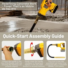 New Cordless Concrete Vibrator for DeWalt 20V 800W 3.6ft Shaft Tool Only