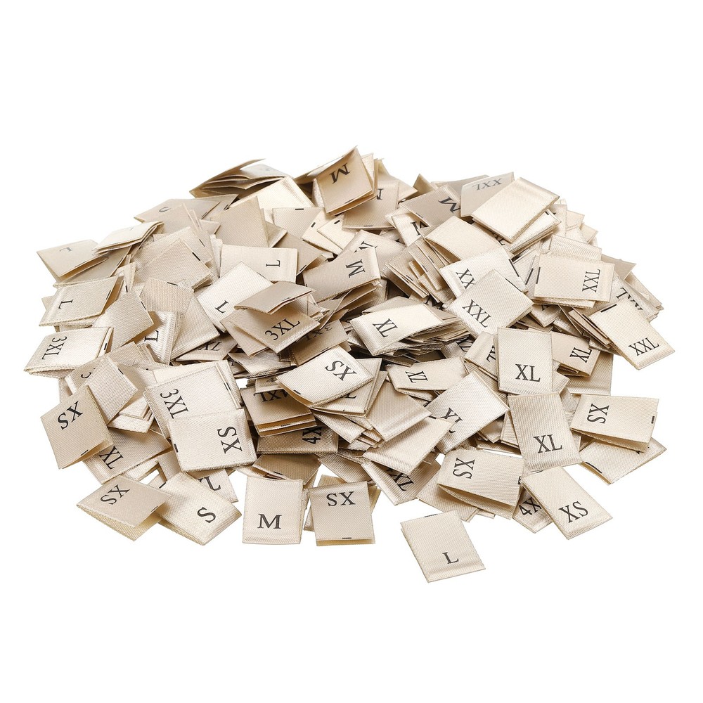 Clothing Size Labels, XS/S/M/L/XL/XXL/3XL/4XL Sizes Woven Sewing Label, 400pcs