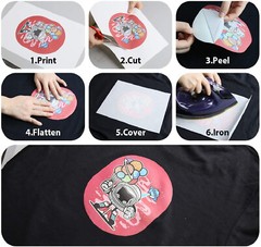 40 Sheets A-SUB Inkjet Iron-On Heat Transfer Paper DARK + LIGHT Fabric T-shirts