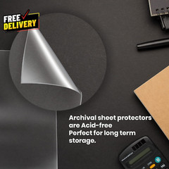 100 Pack of 8.5X14 Legal Size Heavyweight Clear Sheet Protectors Plastic Legal..