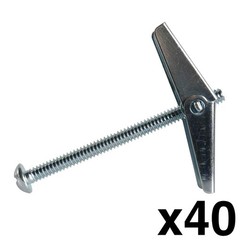 Skywalker 3/16″ x 2-1/2″ Toggle Bolts Hollow Wall Anchors Box of 40