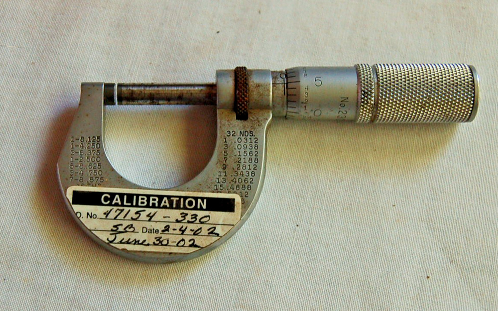 Vintage The L.S. Starrett Co. No 230 1″ Micrometer – Made in USA, Last Cal. 6/02