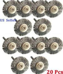 20Pcs Stainless Steel Wire Brush For Dremel Rotary Grinder Removal Wheel Tool US