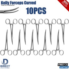 Kelly Forceps Curved Locking Clamps Artery Surgical Veterinary Instruments