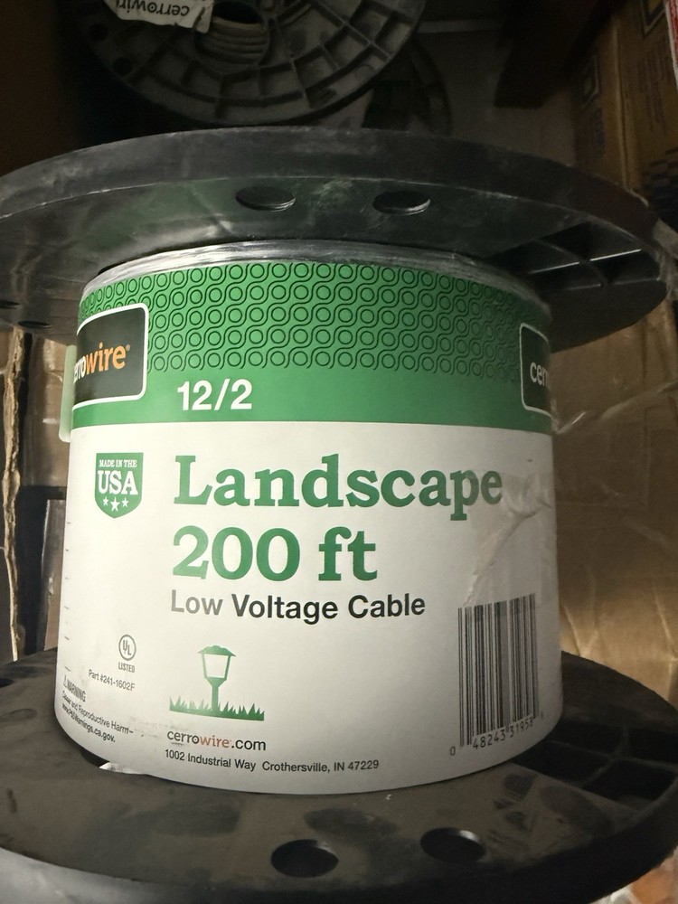 CERROWIRE 241-1602F 12/2 200 Ft Black Low Voltage Landscape Wire