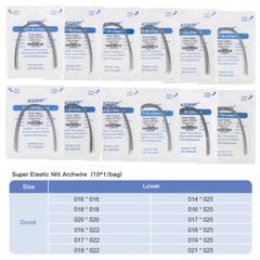 AZDENT Dental Orthodontic Arch Wire Super Elastic Niti Rectangular Ovoid Form US