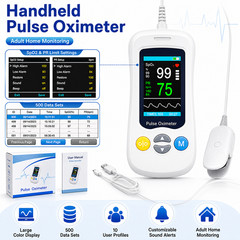 Handheld Rechargeable Fingertip Pulse Oximeter SpO2 Pulse Rate Oxygen Monitor