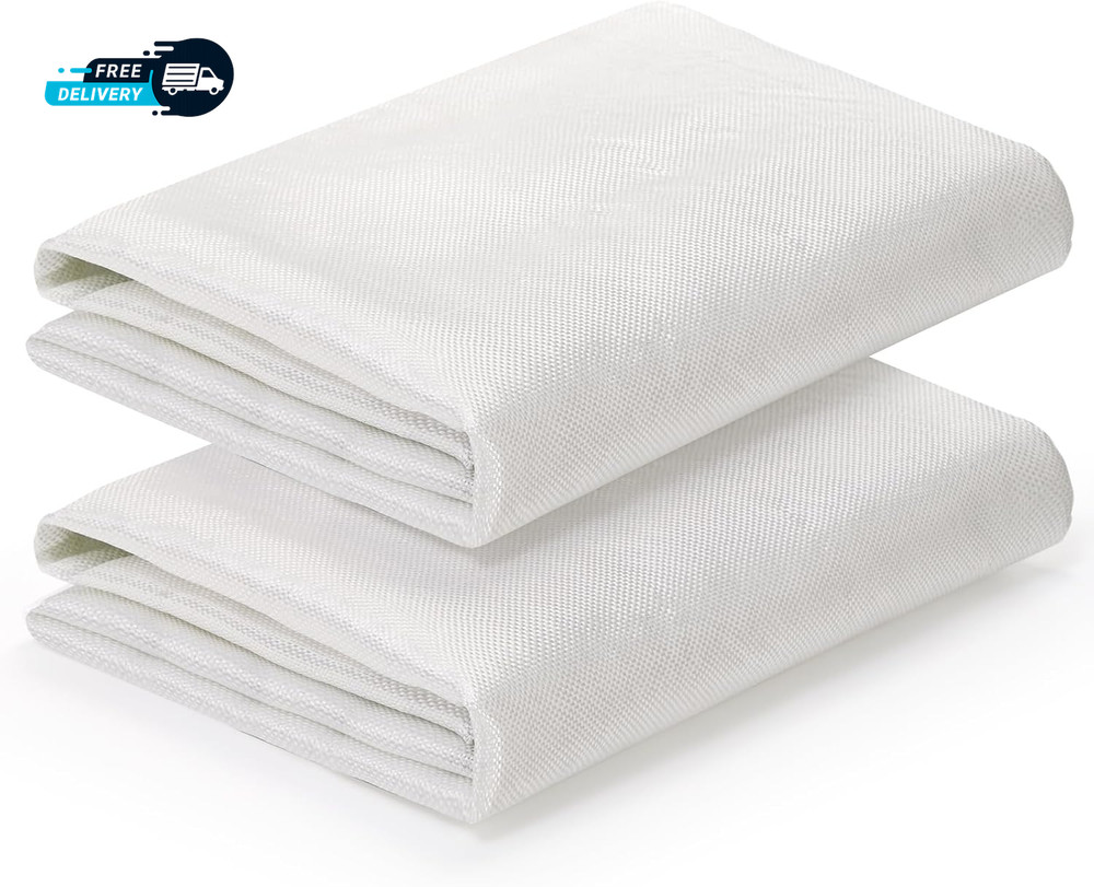 2 Packs 6/ 12 Feet X 50 Inches(Each) Fiberglass Cloth E-Glass Plain Weave Fiber