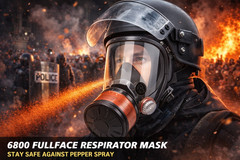 Full Face Respirator Gas Mask for Pepper Spray & CS Gas – Personal Safety Use