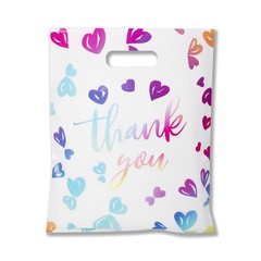 WAKAKO 100 Thank You Bags for Business Small, 2.36Mil Merchandise Shopping