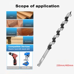 Auger Wood Drill Bits Hex Shank Dia 6-25mm Sharp Cut Hole Length 230mm & 460mm