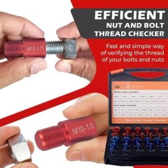 44PCS Inch & Metric Set Nut & Bolt Thread Checker Identifier Thread Gauges Box