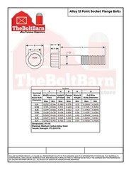 7/16″-14 Coarse 12-Point Flange Screws Alloy Steel Black (Pick Length & Qty)