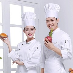 White Chef Hat for Men Women Adults,Elastic Band Small-Large,