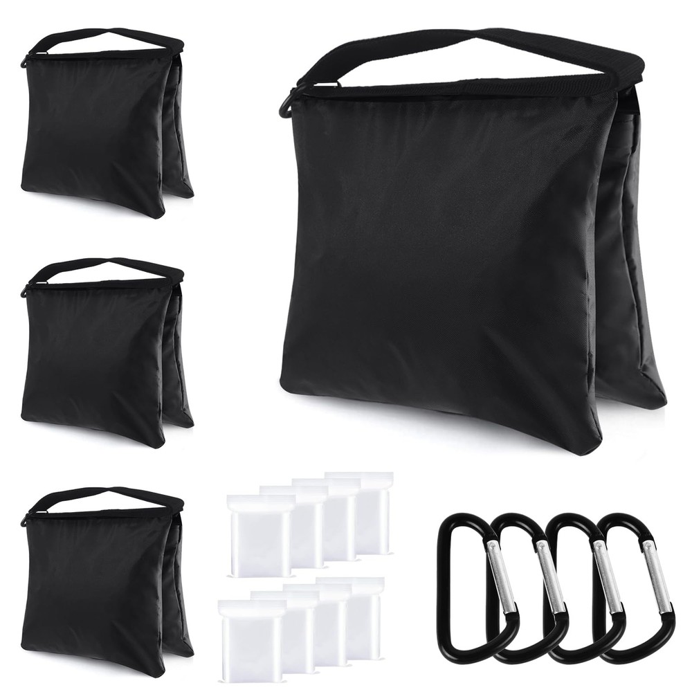 Photography Sandbag Heavy Duty Weight Bag For Light Stand Tripod 4 Pack Black