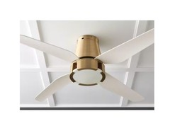 GLUCKSTEINELEMENTS Hugh 52″ LED Indoor Brushed Brass Fan with White Blades