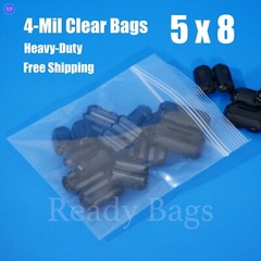 Clear Plastic Zip Seal 5×8″ Reclosable Bags 4Mil HEAVY-DUTY Grip Lock Baggies
