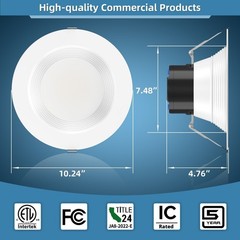8 Inch LED Commercial Downlight,36W Recessed Ceiling Light Power &CCT Adjustable
