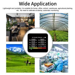 Multi-function Air Quality Monitor For Home Use 9-in-1 Detector W/LED Display