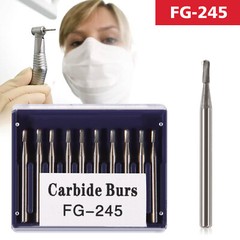 10Pcs Dental Carbide Burs Pear-Shaped High Speed Tungsten Steel Bur FG-245 de