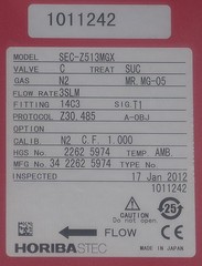 NEW Horiba-STEC SEC-Z513MGX N2 3 SLM Mass Flow Controller/MFC Novellus 1011242