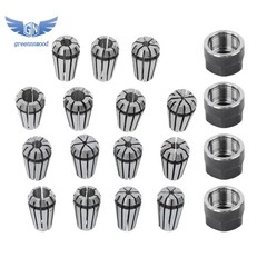 19 Pack Set ER11 Spring Collet Set Er11 A M14 Thread Collet Clamping Nuts