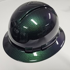 full brim hard hat custom hydro dipped IN CHAMELEON FLIP FLOP CARBON FIBER