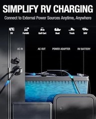 20A 125V AC Port Plug,12Awg Heavy-Duty RV Shore Power Inlet Plug with 5-In-1 T