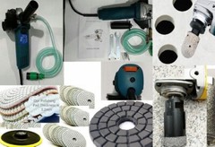 Power Tools Combo Kit polisher diamond pad grinding drum core bit granite marble