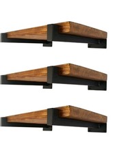 6 Pcs Floating Shelf Brackets 6″ Heavy Duty Wall Mounted Industrial Metal -Black
