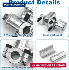 4pcs BPV-31 Piercing Valve & 4 Hex Key & 8 Adapter, Refrigerator Line Tap Valve