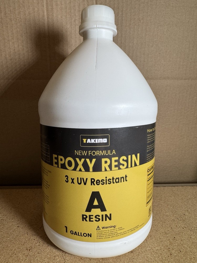 TAKIMO, 1 Gallon Crystal Clear Epoxy “A” Resin Only***FAST FREE SHIPPING***