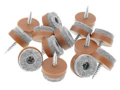 ALIMITOPIA 40pcs Screw-on Furniture Felt Pad Chair Glide 28mm(Brown), Brown
