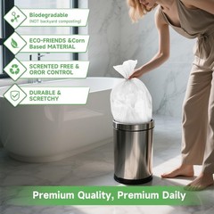 Small Trash Bags Compostable 2 Gallon – Unscented Biodegradable Garbage Bag R…