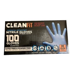 Clean fit Chemical Resistant Nitrile Gloves Size Medium 5ml Thickness 100 Gloves