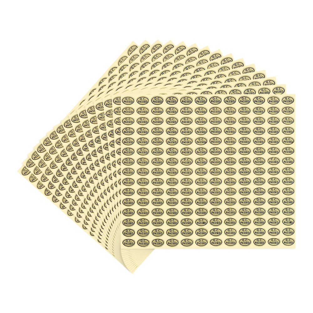 2700Pcs QC Passed Stickers 0.5×0.35″ Inventory Quality Control Stickers Gold