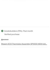 Rheem ECO Thermistor Assembly SP15100 NEW (old stock) Qty-1 Free Same Day Ship!