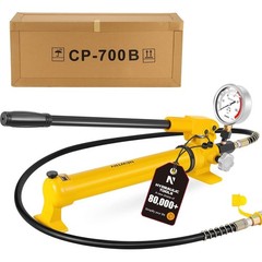 CP-700 Manual Hydraulic Hand Pump w/Oil Gauge Single Acting 9947psi