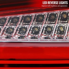Fits 2015-2017 Red/Clear Full LED Rear Tail Lights Brake Lamps Pair
