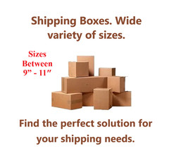 Boxes Ship Many Sizes 9″ – 11″ Range. 25 Pack Ship Corrugated Boxes Best Strong
