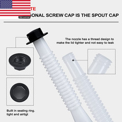 Gas Can Spout Replacement Kit, Gas Can Nozzle Replacement (2 Kit-White) All Gask