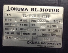 Okuma BL-MH301E-20SB BL-Motor 152 V 3 PH 2000 RPM ER-FC-2048D (TBI)