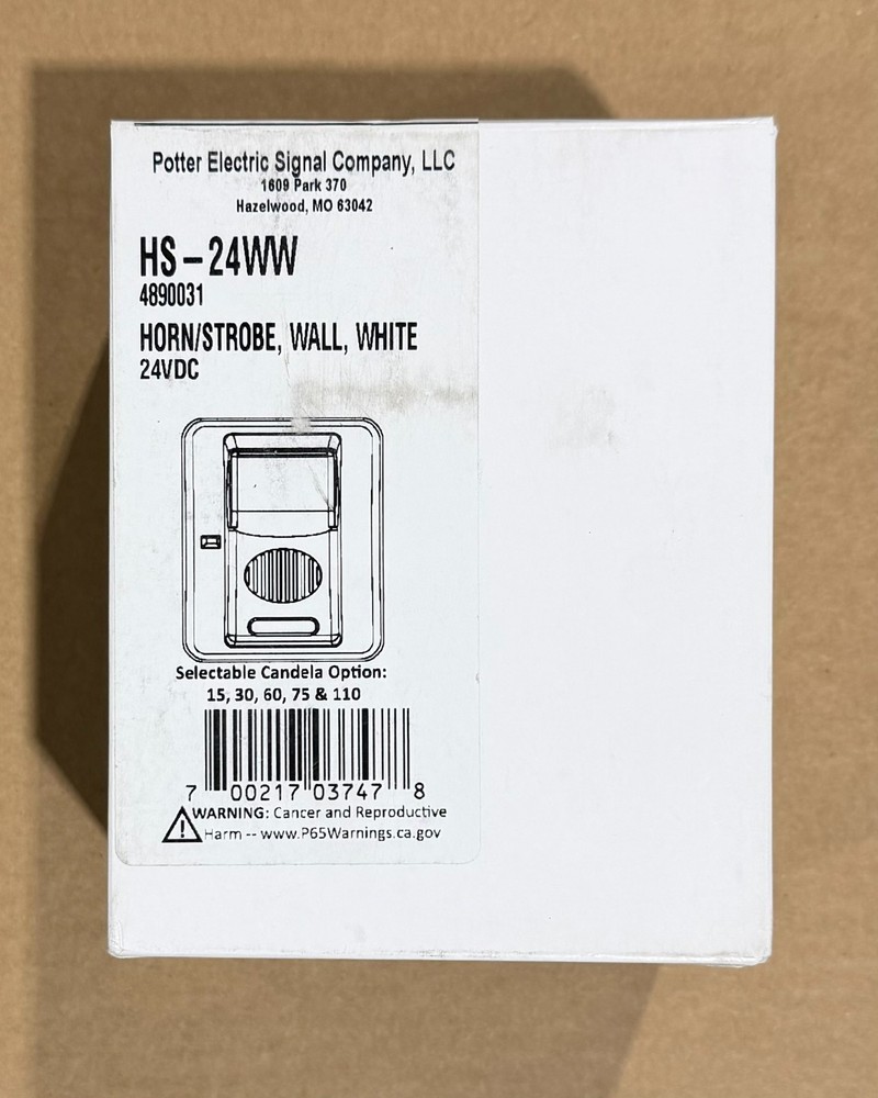 POTTER HS-24WW #4890031 Wall Mount Horn Strobe WHITE New in box!!! (5 Available)