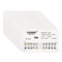 AZDENT Dental Orthodontic Metal Brackets Braces Standard Roth Slot.022 Hooks 345