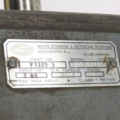 White F1325-3 35:1 Ratio Right Angle Gear Box 50RPM Output 2652 Torq 2.65HP In