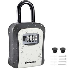 Key Lock Box, 4 Digits Combination Lockbox, Wall Mount & Portable Alloy Metal…