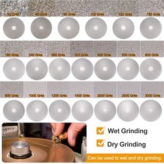 16pcs Diamond Flat Lap Disc 6″ x 1/2″ Arbor 50-3000 Grit Abrasive Wheel Lapping